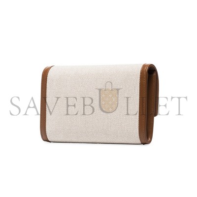 YSL UPTOWN CHAIN WALLET IN LEATHER AND CANVAS SHOULDER BAG 607788305236 (19*12*3cm)